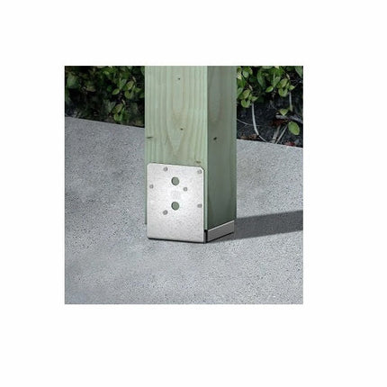 ABU66SS 6 x 6 Adjustable Post Base, 12 gauge, Stainless Steel; ABU66 6 x 6 Adjustable Post Base, Installed with Nails