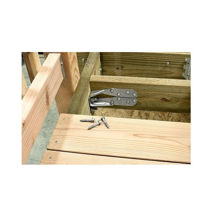 DTT2SS Deck Tension Tie With 2-1/2" SD SDS Screws, 14 Gauge, Stainless Steel; DTT2SS Deck Tension Tie with SDS Screws, Installed
