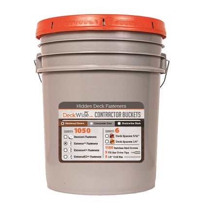 Ipe Clip Extreme Kit, Brown Clips, 1050pcs to cover 600 sq ft; Ipe Clip Extrene Brown Clip, front and back view