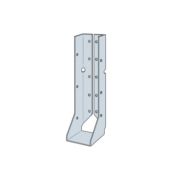 LUC210 2 x 10 Concealed Flange Joist Hanger, Stainless Steel; LUC210 Single 2 x 10 Concealed Flange Joist Hanger, Stainless Steel, installed