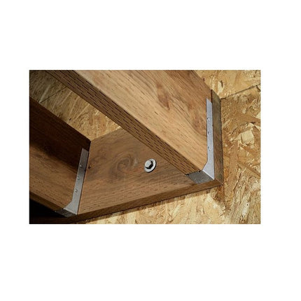 LUC210 2 x 10 Concealed Flange Joist Hanger, Stainless Steel; LUC210 Single 2 x 10 Concealed Flange Joist Hanger, Stainless Steel, installed