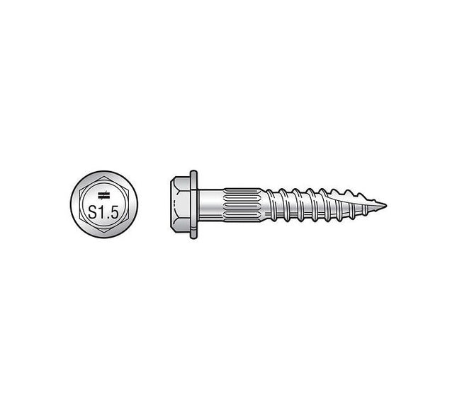 Illustration of SDS25112SS 1/4" x 1-1/2" Simpson SDS Screw, Stainless Steel