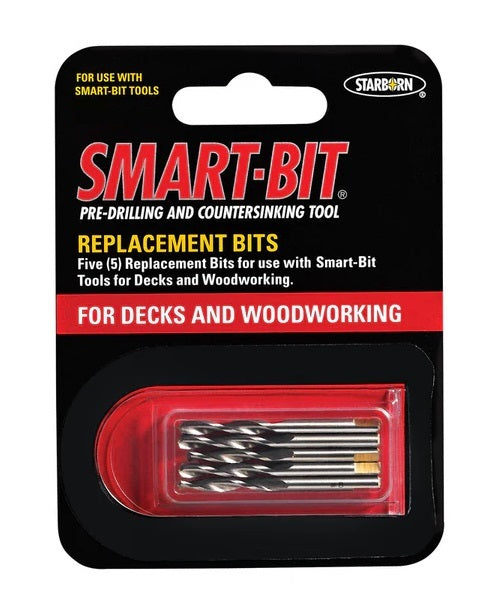 #7 Smart Bit Replacement bits, 5 bits for the #8 Smart-Bit Pre-Drill and Countersinking Tool for decks and woodworking