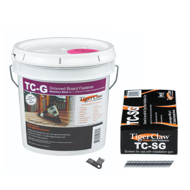 Tiger Claw TC-G Clips and TC-SG scrails, carbon steel, combo for 500 sq ft