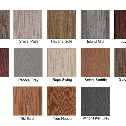 Color Swatches for Trex Decking Varieties