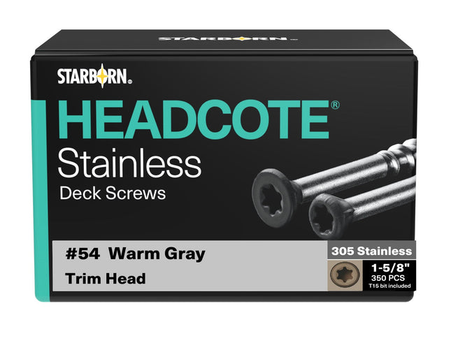 Headcote Stainless Deck Screws, 7 x 1-5/8" 350pcs