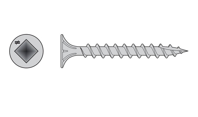 Wafer Head Fiber Cement Screw, Square Drive, Stainless Steel; Wafer Head Fiber Cement Screw being installed