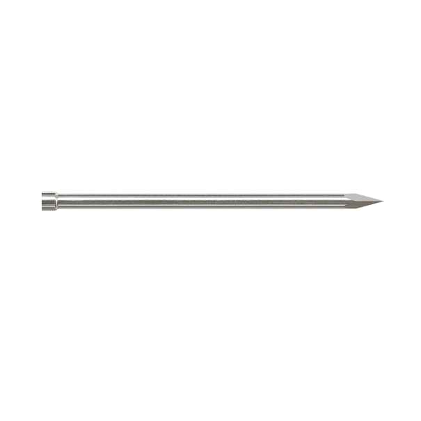 Simpson Strong Tie hand drive stainless steel finish nail.  Single nail, shows the trim head and smooth shank.