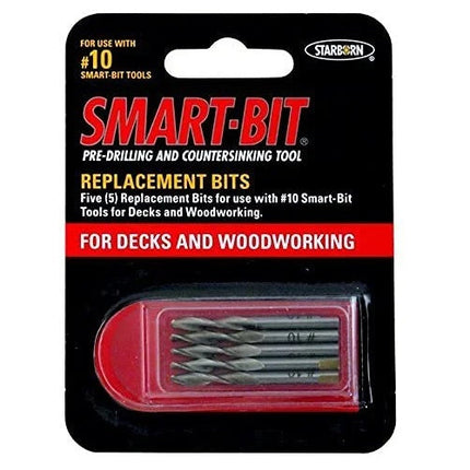 #10 Smart Bit Replacement bits, 5 bits for the #8 Smart-Bit Pre-Drill and Countersinking Tool for decks and woodworking