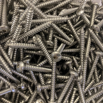 #14 x 3" Pan Head Sheet Metal Screw, Tap Point, Sq Dr, 18-8SS (Copy)