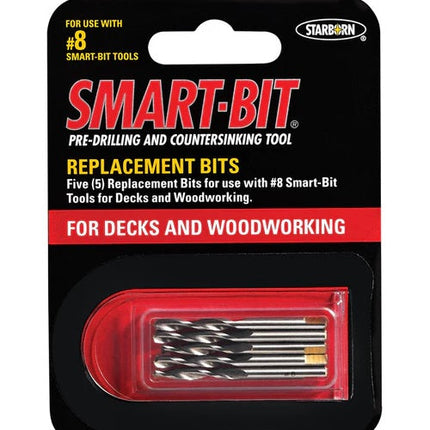 #8 Smart Bit Replacement bits, 5 bits for the #8 Smart-Bit Pre-Drill and Countersinking Tool for decks and woodworking