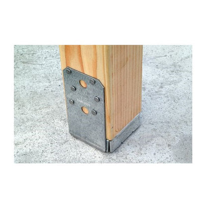 ABU44SS 4 x 4 Adjustable Post Base, 16 gauge, Stainless Steel; ABU44 4 x 4 Adjustable Post Base, Installed with Nails