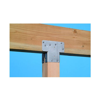 AC4SS 4 x 4 Adjustable Post Cap Pair, 18 Gauge, Stainless Steel; AC4SS 4 x 4 Post Cap Installed with nails