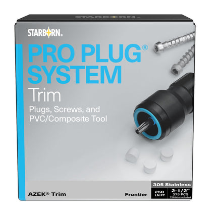 Pro Plug System for AZEK Frontier Trim, 250 Lineal Ft, Stainless Steel