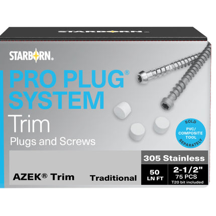 Pro Plug System for AZEK Traditional Trim, 50 Lineal Ft