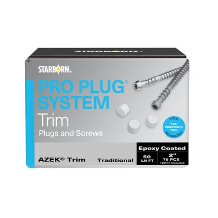 Pro Plug System For AZEK Traditional Trim, 50 Lin Ft, 2" Screw