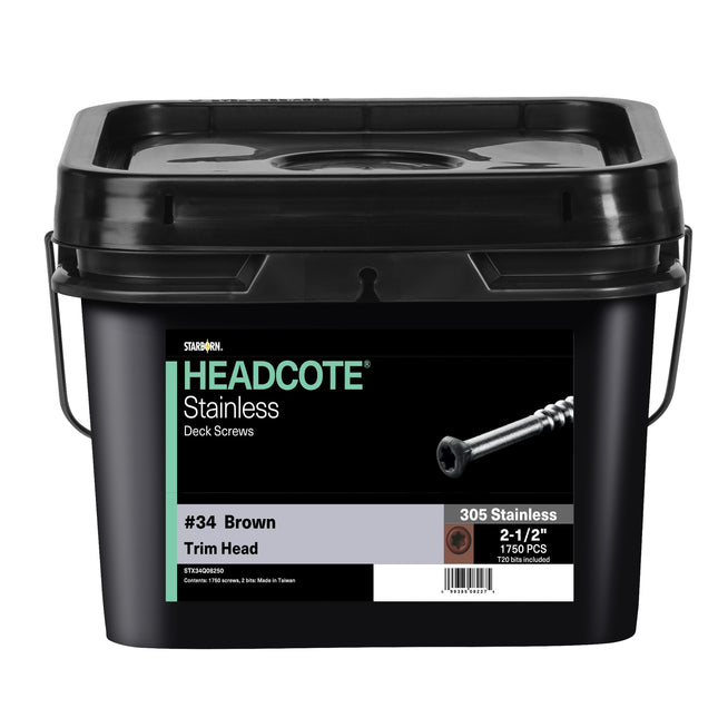 Headcote Stainless Deck Screws, 8 x 2-1/2" 1750pcs