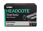 Headcote Stainless Deck Screws, 8 x 2-1/2