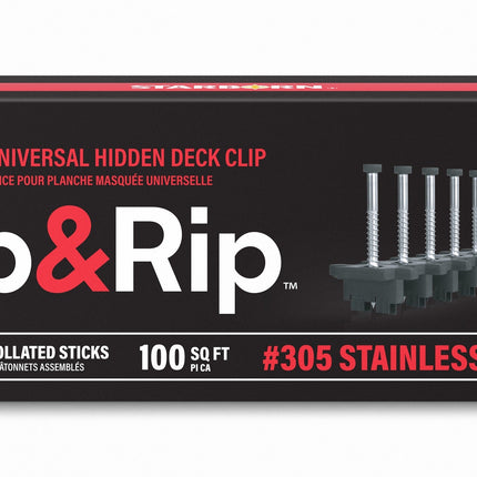 Clip & Rip Universal Hidden Deck Clip, 192 Clips for 100 sq ft, 305 Stainless Steel