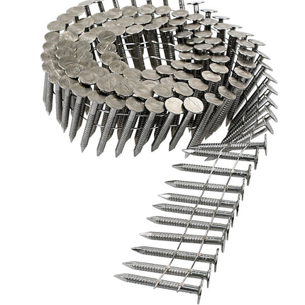 Wire Coil Roofing Nails, Stainless Steel, Ring Shank