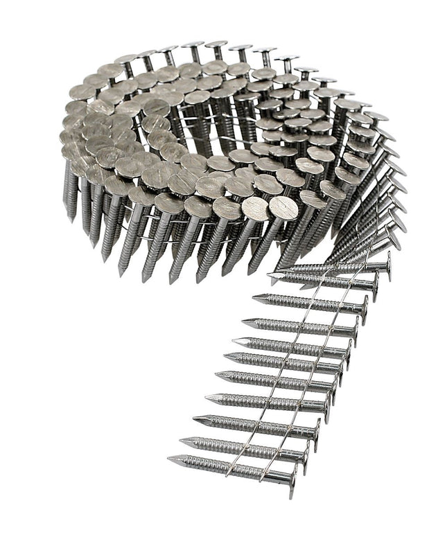 Wire Coil Roofing Nails, Stainless Steel, Ring Shank