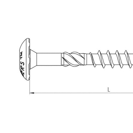 U2 Stainless Steel Construction Screw with Dome Head, talon grip nibs to dig into material when countersunk, tapper point for easy start and piercing substrate material.; U2 Fasteners Construction Screw, line art.  See deep recess star drive that allows bit to fit tightly and lets the user install this screw one handed.  Tapper Point which consists of the Cork Screw Start and Blade Cutting Thread for easy piercing and alleviating strain on the material. 