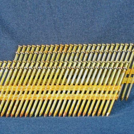 Plastic Strip Duplex Head Nails, Smooth, Plain Steel.  Ideal for use in concrete forms and scaffoldings as well as temporary braces