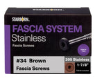 Fascia System Stainless Fascia Screws, #34 Brown, 400pcs