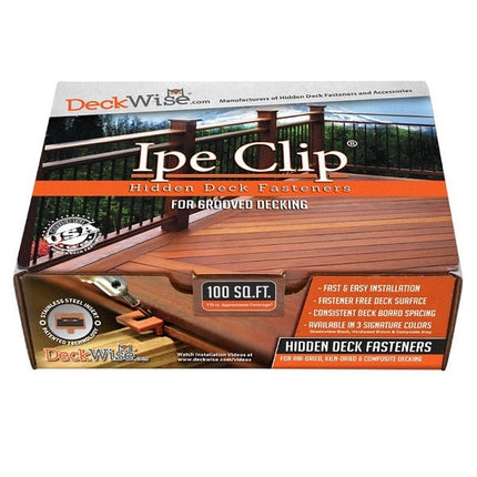 Ipe Clip Extreme KD 175pcs for 100 sq ft; Ipe Clip ExtremeKD Brown, clip back view, creates 1/4" spacing