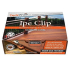 Ipe Clip Extreme KD 175pcs for 100 sq ft; Ipe Clip ExtremeKD Brown, clip back view, creates 1/4