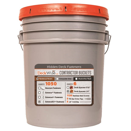 Ipe Clip Extreme KD, 1050pcs for 600 sq ft, Brown Clips; Ipe Clip ExtremeKD Brown, clip back view, creates 1/4" spacing