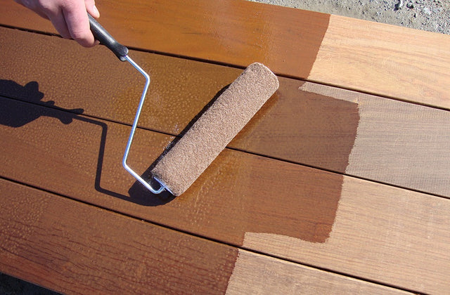 Ipe Oil Application with Roller