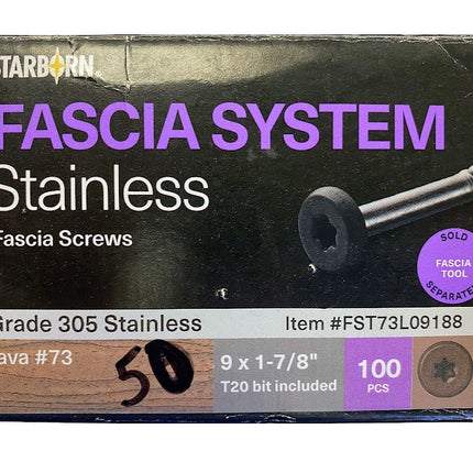 Fascia Screws 1-7/8", Java, Partial Box, 50pcs, Stainless Steel