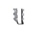 LUS26SS Single 2 x 6 Face Mount Joist Hanger, Stainless Steel; LUS26SS Installed with Strong Drive SD Connector Screw; Double Shear Nailing, top view. The nail is installed into the joist and header, distributing the load through two points on each joist nail for greater strength
