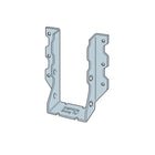 LUS28-2 Double 2 x 8 Face Mount Joist Hanger, Stainless Steel; LUS28-2 installed with nails; Double Shear Nailing, top view. The nail is installed into the joist and header, distributing the load through two points on each joist nail for greater strength