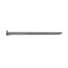 Shake and Shingle Nail, Stainless Steel, Ring Shank; Shake and Shingle Nail, line art, diamond patterned head, ring shank, stainless steel; Project photo,  the front of a home with siding installed with shake and shingle nails