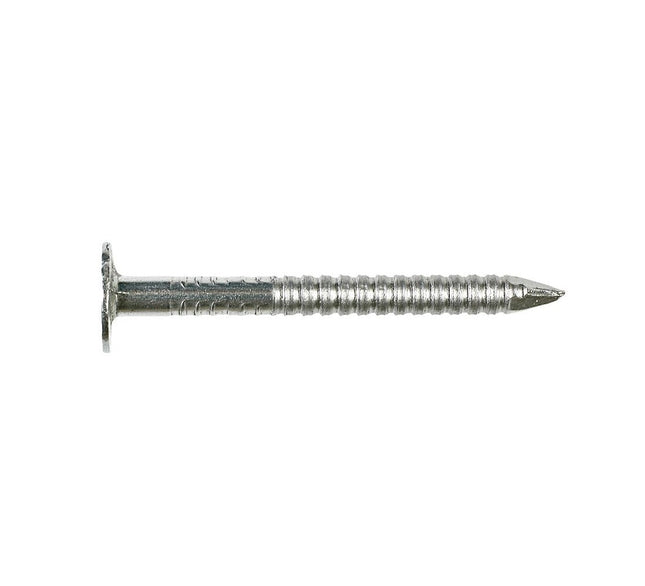 Stainless Steel Roofing Nail, Ring Shank; Stainless Steel Roofing Nail being installed into roof shingles