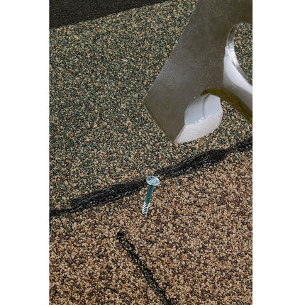 Stainless Steel Roofing Nail, Ring Shank; Stainless Steel Roofing Nail being installed into roof shingles
