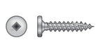 PC Standing-Seam-Roofing Panel Clip Screw, collated, stainless steel, square drive, pancake head; PC Series Collated Stainless Screw being installed into a metal screw using a Quik Drive Tool