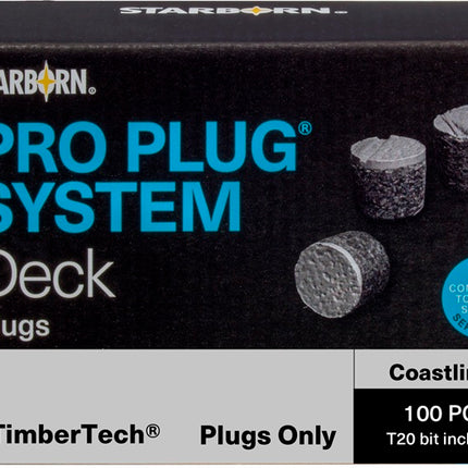 Pro Plug System Deck Plugs, Timbertech Coastline, 100pcs