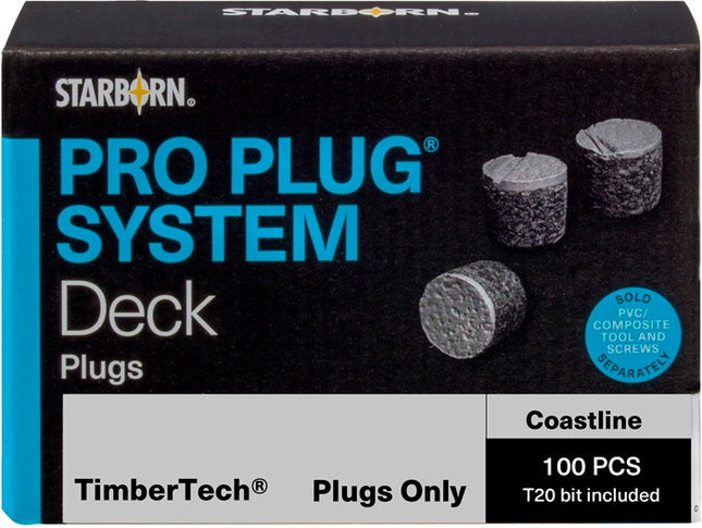 Pro Plug System Deck Plugs, Timbertech Coastline, 100pcs