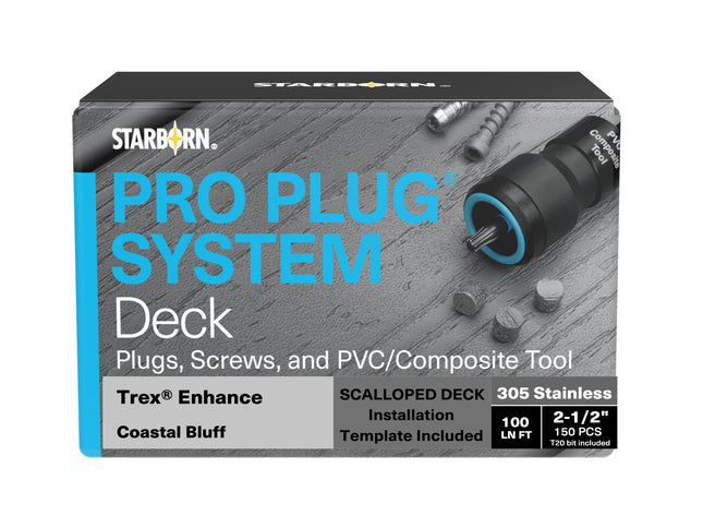 Pro Plug System, Trex Coastal Bluff, 100 Lineal Ft, Stainless Steel