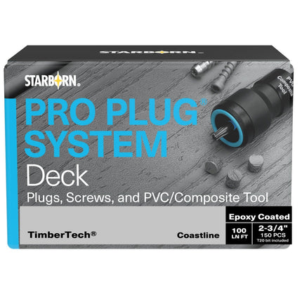 Pro Plug System, TimberTech AZEK, Coastline, 100 Linear Ft, Epoxy