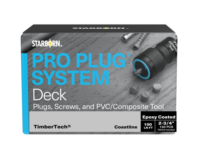 Pro Plug System, TimberTech AZEK, Coastline, 100 Linear Ft, Epoxy