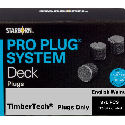 Pro Plug System, TimberTech English Walnut, 375pcs