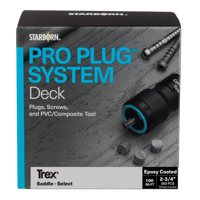 Pro Plug System, Trex Select Saddle, 100 Sq Ft, Stainless Steel
