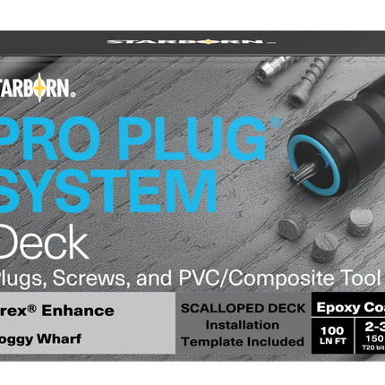 Pro Plug System, Trex Foggy Wharf, 100 linear ft, epoxy screws