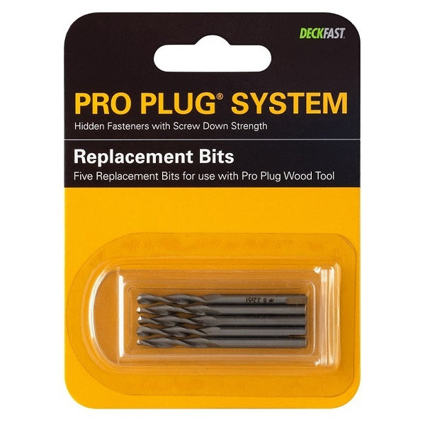 Replacement Bits for the Pro Plug Tool for Wood, 5 bits