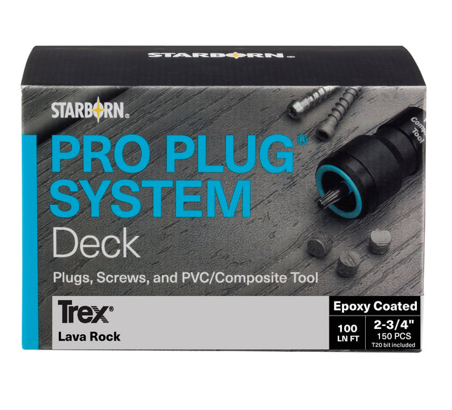 Pro Plug Trex Lava Rock, 100 lin ft, epoxy screws