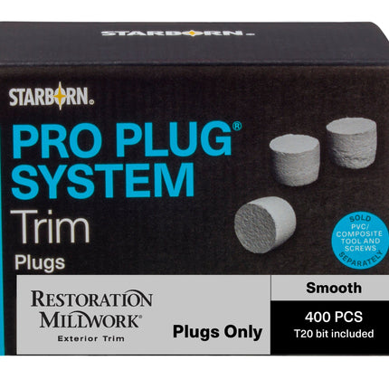 Pro Plug System Plugs for Restoration Millwork, Smooth Trim